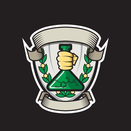 Vector illustration of template logo for the scientific teamのイラスト素材