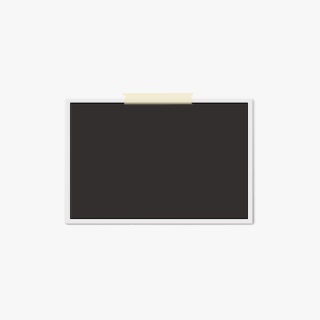 Retro photo frame isolated on white background. Realistic vector illustrationのイラスト素材