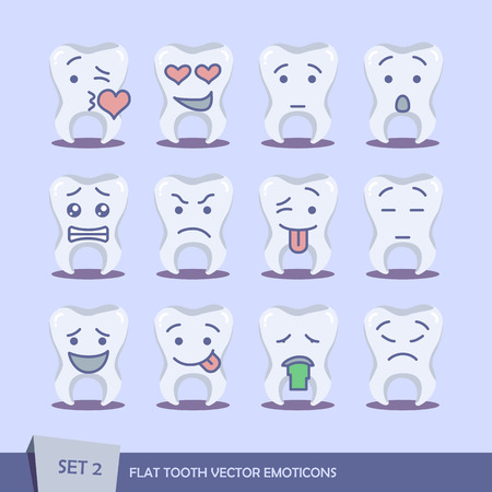 Set of flat toothのイラスト素材