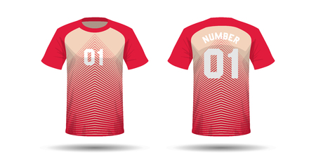 Vector template of T-shirt sport design on white background with shadow in double colors.のイラスト素材