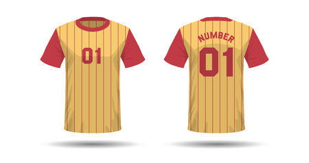 Vector template of T-shirt sport design on white background with shadow in double colors.のイラスト素材