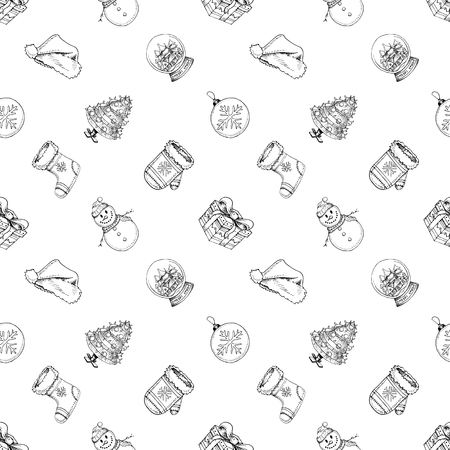 Hand drawn Christmas patternの写真素材