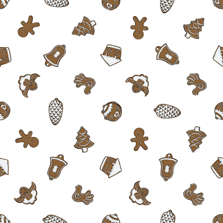 Hand drawn Christmas patternの写真素材