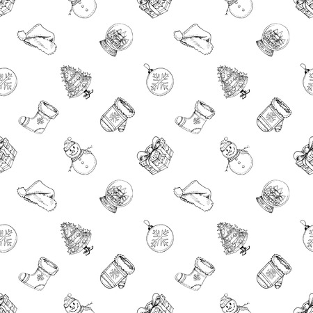 Hand drawn Christmas patternの写真素材