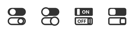 Set of four switch icons in simple style.のイラスト素材
