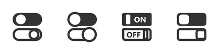Set of four switch icons in simple style. Greate to use in web, mobile application, or other app. Vector illustration of isolated design elements.の写真素材