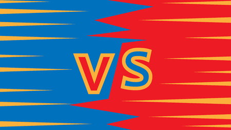 Vector illustration of versus duel fighting comic style background. のイラスト素材
