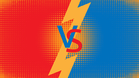 Vector illustration of versus duel fighting comic style background. のイラスト素材