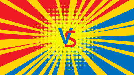 Vector illustration of versus duel fighting comic style background. のイラスト素材