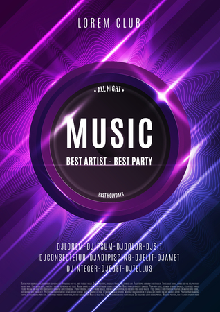 Music abstract poster in neon color.のイラスト素材