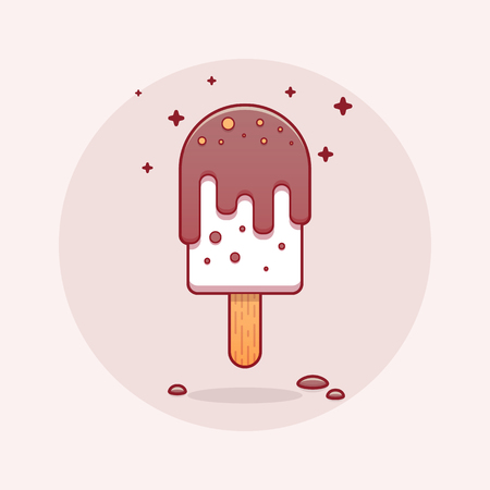 Flat ice creamのイラスト素材