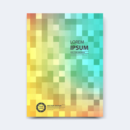 Abstract vector design for cover, poster, banner, flyer, business card, magazine annual report, title page, brochure template layout or booklet .A4 size with geometric shapes on white background.のイラスト素材