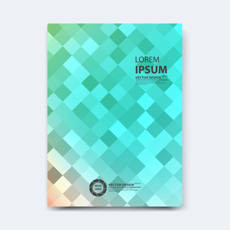 Abstract vector design for cover, poster, banner, flyer, business card, magazine annual report, title page, brochure template layout or booklet .A4 size with geometric shapes on white background.のイラスト素材