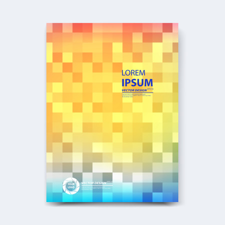 Abstract vector design for cover, poster, banner, flyer, business card, magazine annual report, title page, brochure template layout or booklet .A4 size with geometric shapes on white background.のイラスト素材