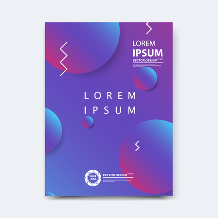 Abstract vector design for cover, poster, banner, flyer, business card, magazine annual report, title page, brochure template layout or booklet .A4 size with geometric shapes on white background.の写真素材