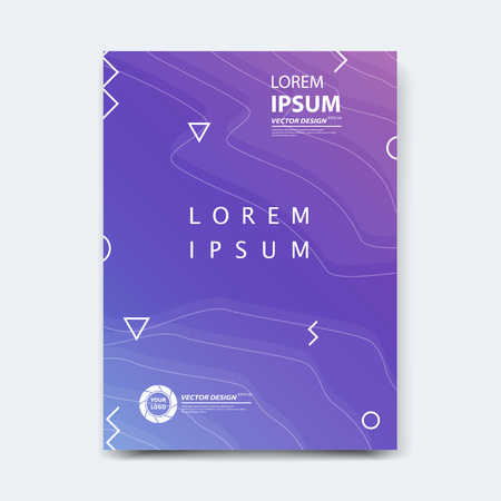 Abstract vector design for cover, poster, banner, flyer, business card, magazine annual report, title page, brochure template layout or booklet .A4 size with geometric shapes on white background.の写真素材