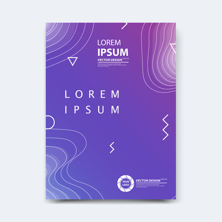 Abstract vector design for cover, poster, banner, flyer, business card, magazine annual report, title page, brochure template layout or booklet .A4 size with geometric shapes on white background.の写真素材