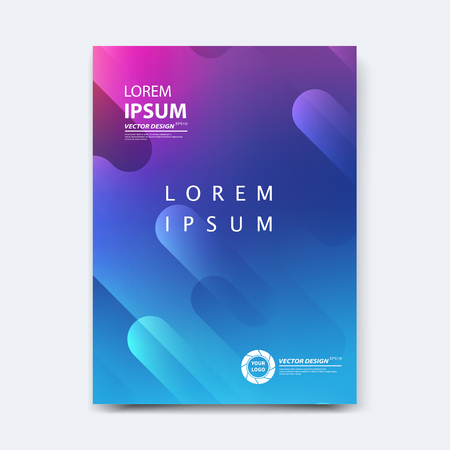 Abstract vector design for cover, poster, banner, flyer, business card, magazine annual report, title page, brochure template layout or booklet .A4 size with geometric shapes on white background.の写真素材