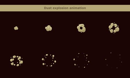 Dust smoke animation frames for cartoon gameの写真素材
