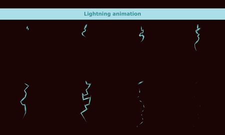 vector lightning animation frames for cartoon gameの写真素材