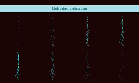 vector lightning animation frames for cartoon gameの写真素材