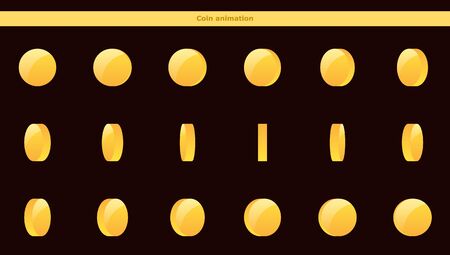 Gold coin frames animation for mobile gameのイラスト素材