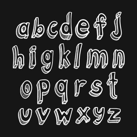 Doodle hand drawn vector cute isolated fontのイラスト素材