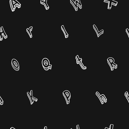 Doodle hand drawn vector cute isolated fontのイラスト素材