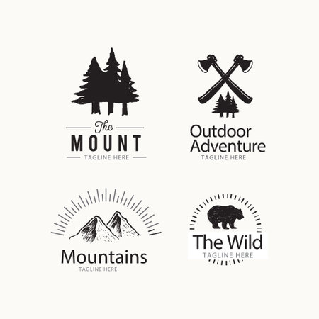Illustrations of mountain logo design concept.のイラスト素材