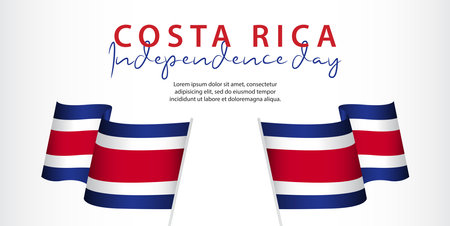 Costa Rica independence day vector template. Design for banner; greeting cards or print.のイラスト素材