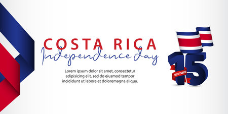 Costa Rica independence day vector template. Design for banner; greeting cards or print.のイラスト素材