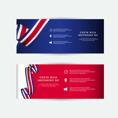 Costa Rica independence day vector template. Design for banner; greeting cards or print.のイラスト素材