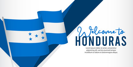 Honduras independence day vector template. Design for banner; greeting cards or print. welcome to Hondurasのイラスト素材