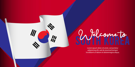 South Korea independence day vector template. Design for banner; greeting cards or print. welcome to South Koreaのイラスト素材