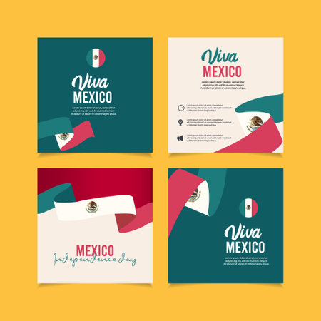 Viva mexico independence day design template. design for banner; greeting cards or print.のイラスト素材