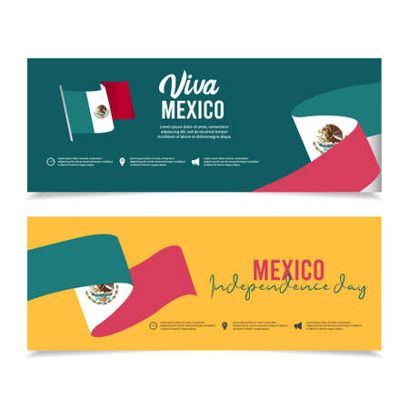 Viva mexico independence day design template. design for banner; greeting cards or print.のイラスト素材