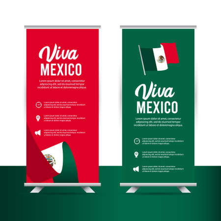 Viva mexico independence day design template. design for banner; greeting cards or print.のイラスト素材