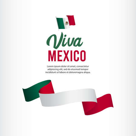 Viva Mexico independence day vector template. Design illustration for banner, advertising, greeting cards or print. Design happiness celebration.;のイラスト素材