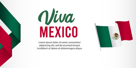 Mexico independence day vector template. Design for banner; greeting cards or print. welcome to Mexico. viva Mexicoのイラスト素材
