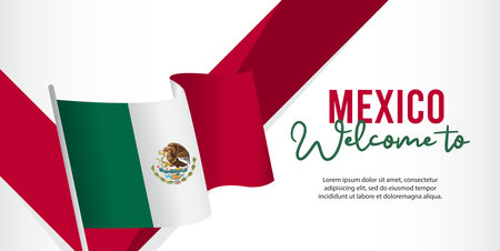 Mexico independence day vector template. Design for banner; greeting cards or print. welcome to Mexico. viva Mexicoのイラスト素材