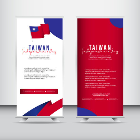 Taiwan independence day vector template. Design illustration for banner; advertising; greeting cards or print. Design happiness celebration.のイラスト素材