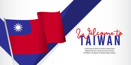 Taiwan independence day vector template. Design for banner; greeting cards or print. welcome to Taiwanのイラスト素材