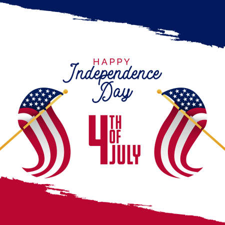 4 th of july independence day celebrations. United states celebrations banner template.のイラスト素材