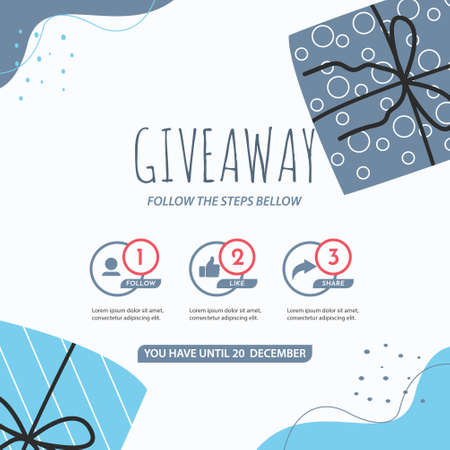 Giveaway banner design template. Social media poster design.のイラスト素材