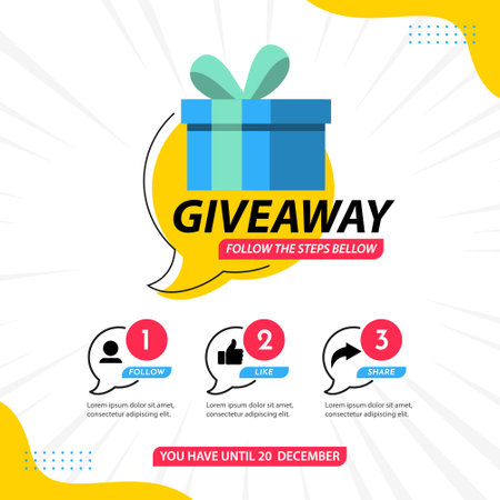 Giveaway banner design template. Social media poster design.のイラスト素材
