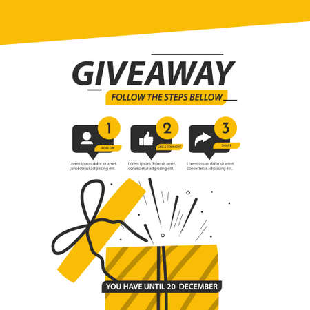 Giveaway banner design template. Social media poster design.のイラスト素材