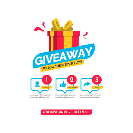 Giveaway banner design template. Social media poster design.のイラスト素材