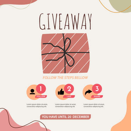 Giveaway banner design template. Social media poster design.のイラスト素材