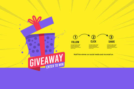 Giveaway social media contest vector template.のイラスト素材