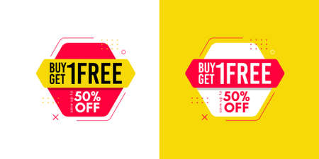 buy 1 get 1 premium vector template.のイラスト素材